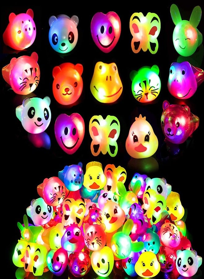 SOFLIY 18 Pcs LED Light Up Ring - Colorful Flashing Bumpy Rings Finger Toys Novelty Glow in the Dark Soft Jelly Blinking Rings Party Favors for Adults Kids Bachelorette Party Halloween Concert Gifts - Image 1